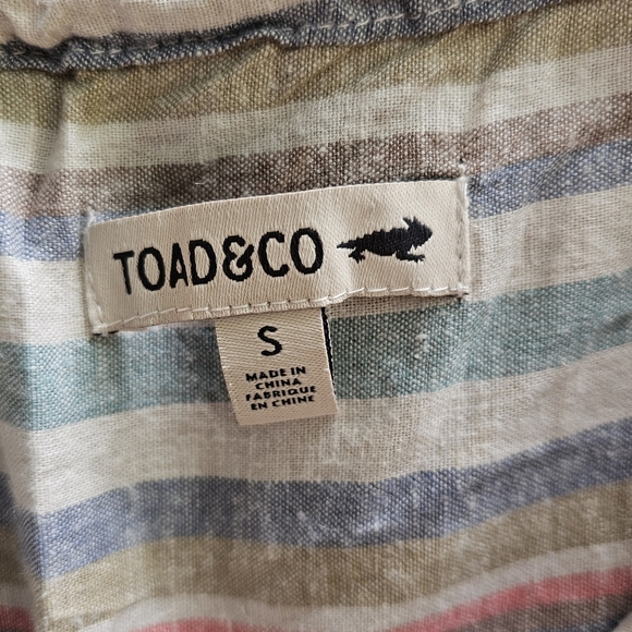 Toad&Co Hemp Salt Striped Button-Down Jumpsuit Small Sustainability - Picture 8 of 9